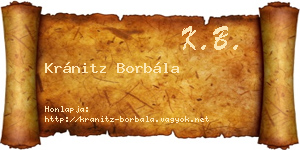 Kránitz Borbála névjegykártya